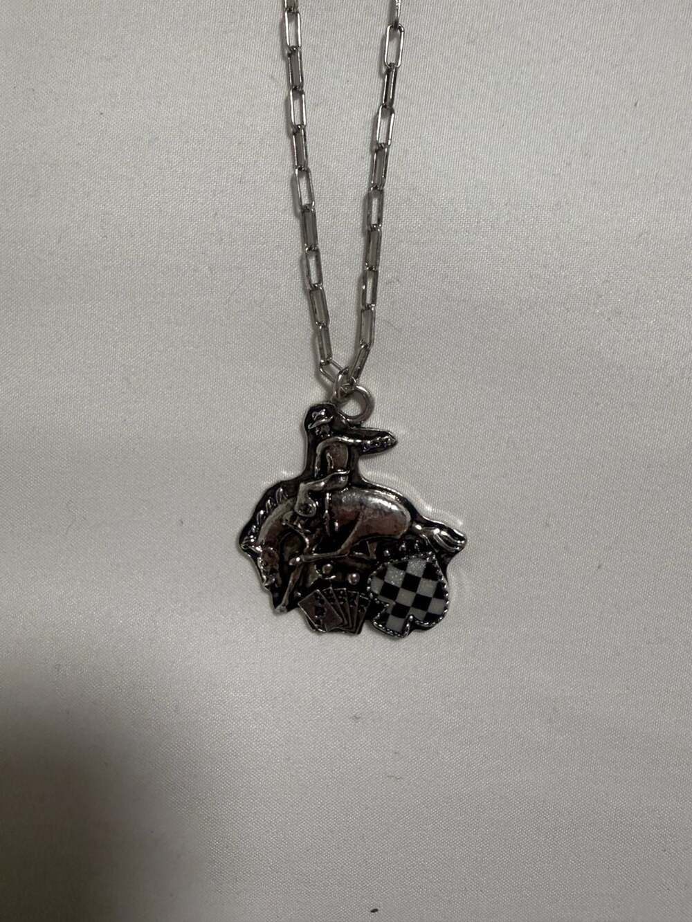 Tipi Cowboy Rodeo Bronco Rider Necklace